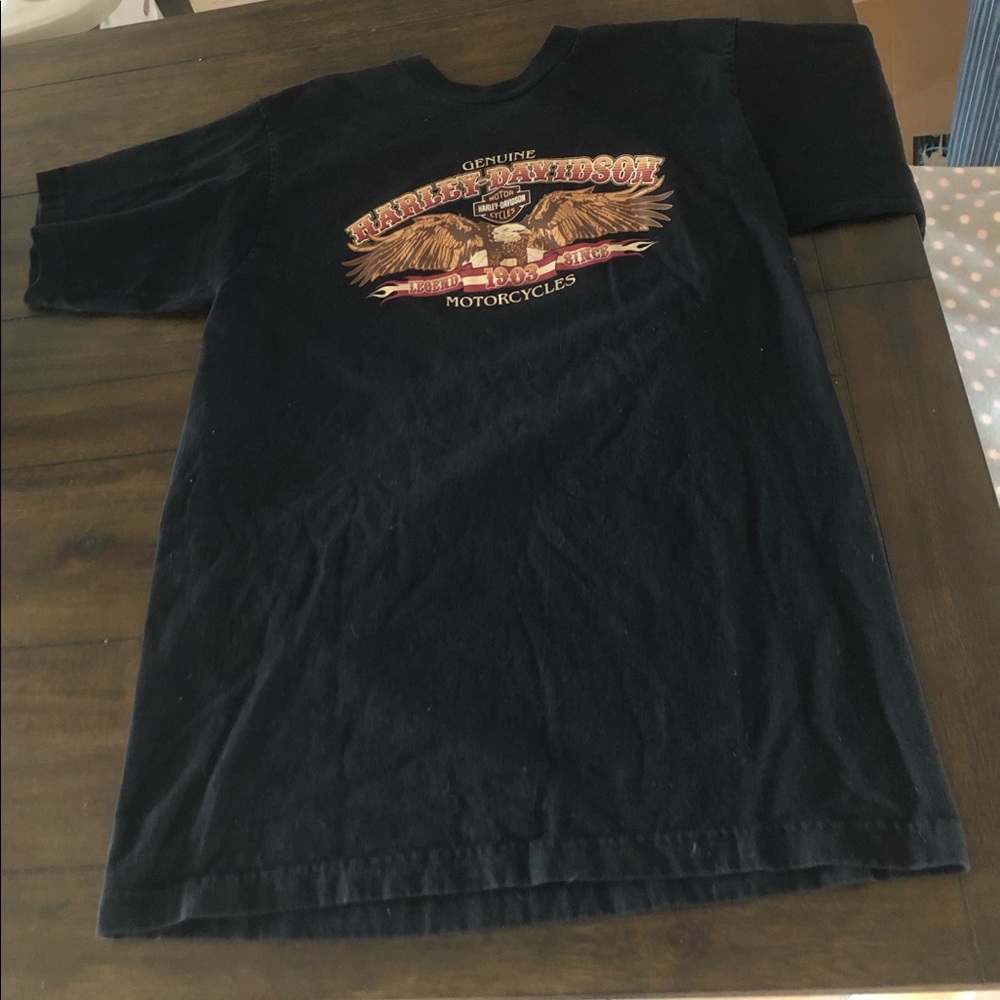 Black Genuine Harley Davidson Motorcycles T-Shirt - Picture 3 of 6